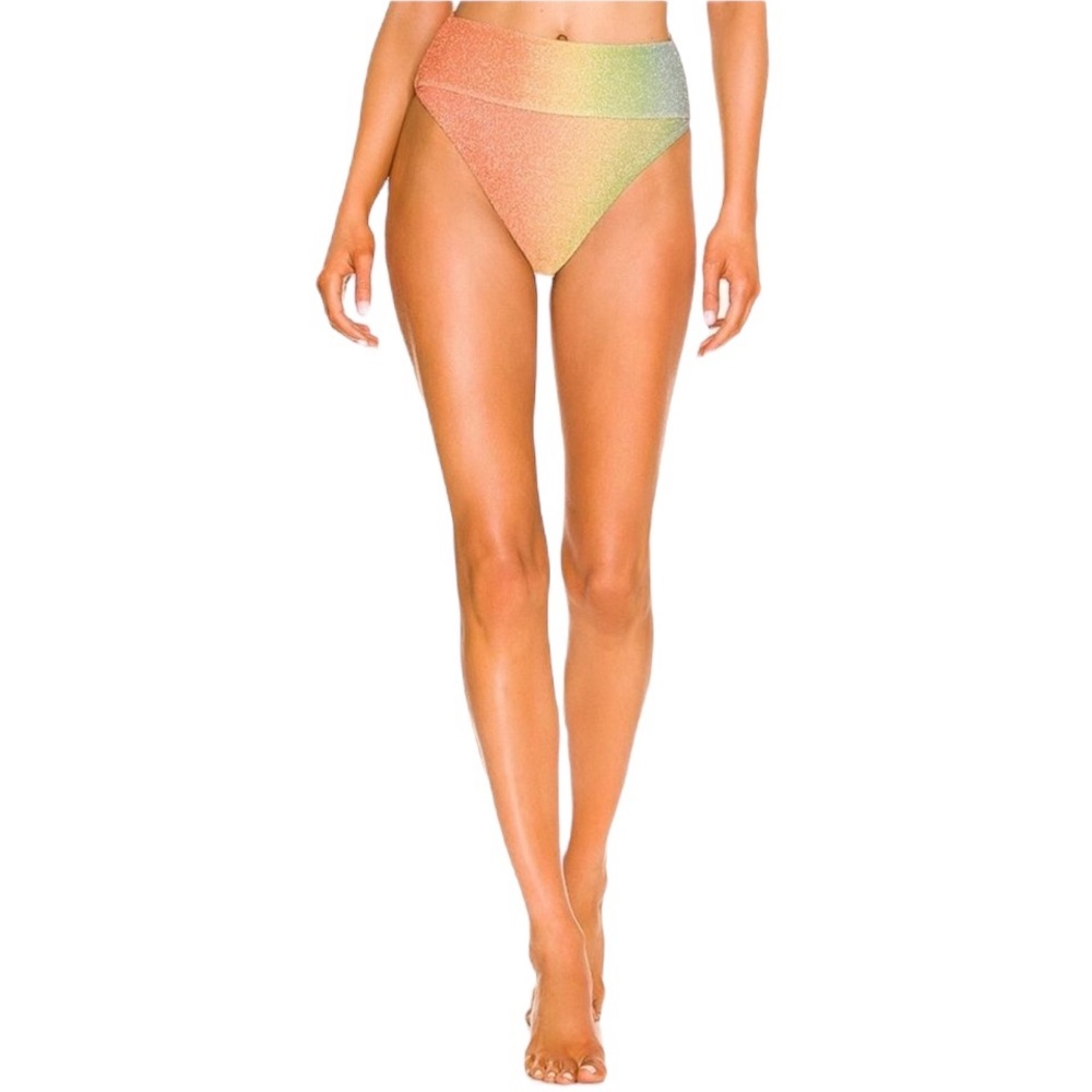 NWT Beach Riot Highway Bikini Bottom in Desert Ombre Shimmer Size XS‎ Rainbow